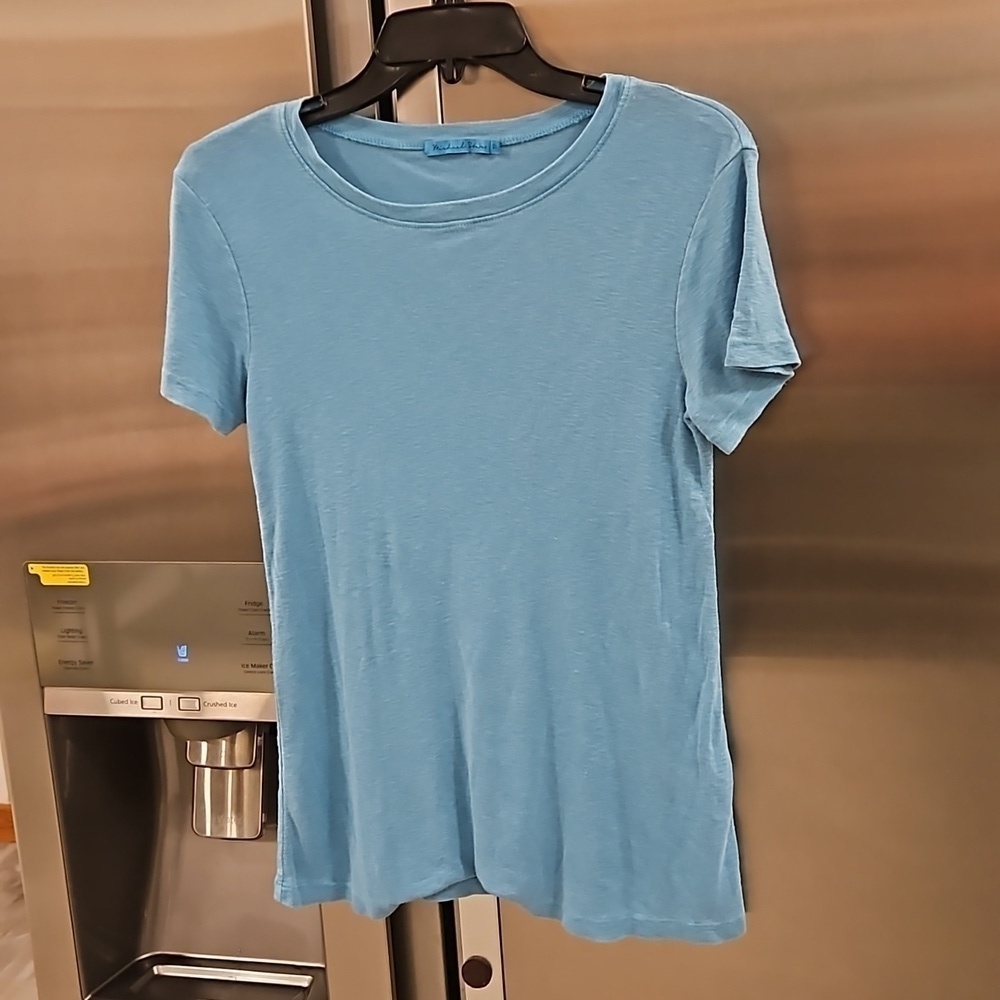 💕MICHAEL STARS💕 Slub Jersey Knit Tee Supima & MicroModal Cotton Blue One SIZE